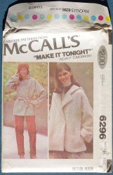 6296 1978 HOODED WRAP JACKET, BELT PATTERN SM 10-12